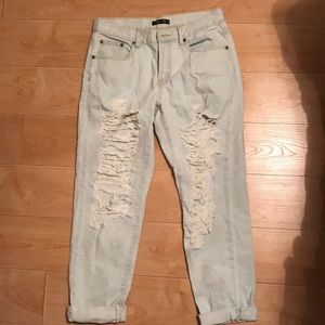 Mink gal light wash distressed jeans